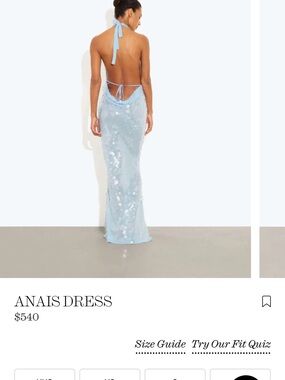 Rat & Boa Pale Blue Sequin Backless Halter Gown
